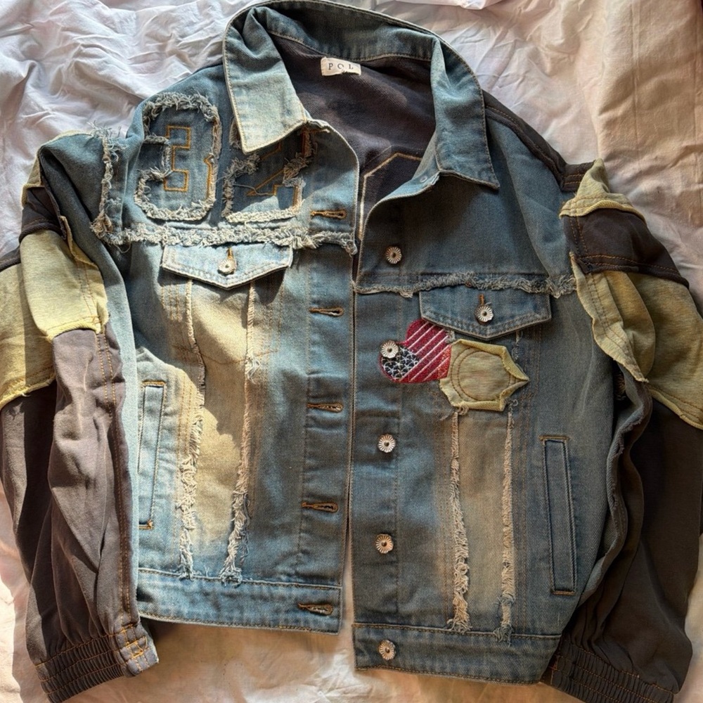 POL Multicolor Patchwork Denim Jacket